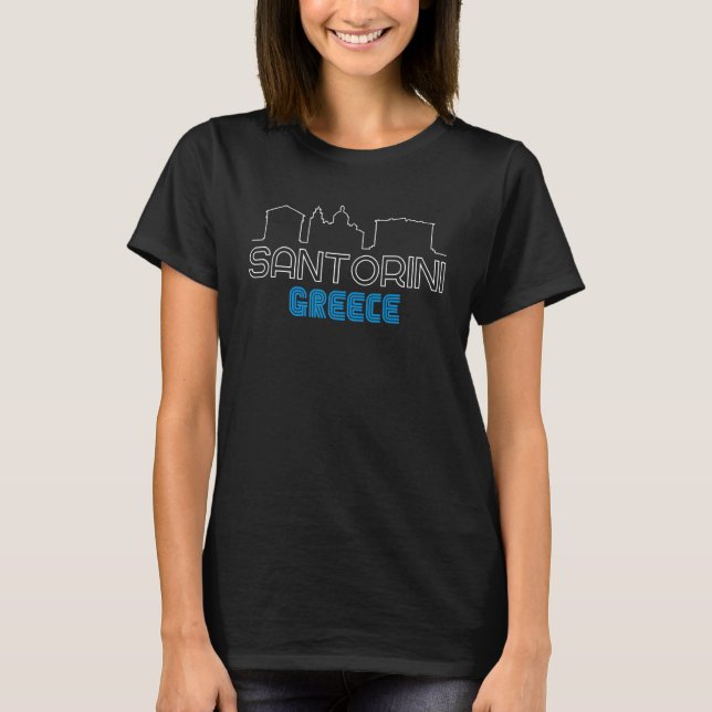 Santorini Greece Souvenir Santorini T Shirt (Framsida)