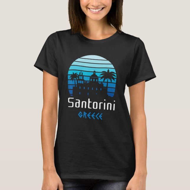 Santorini Greece Souvenir T Shirt (Framsida)