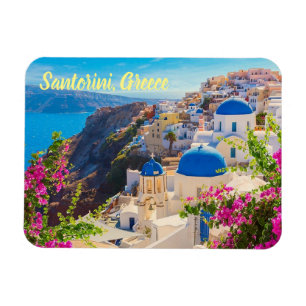 Santorini Greece stilized Magnet