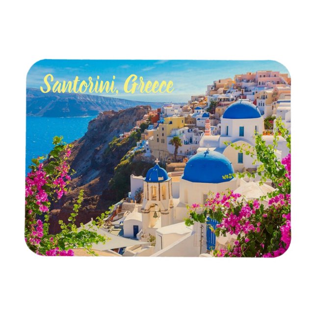 Santorini Greece stilized Magnet (Horisontell)