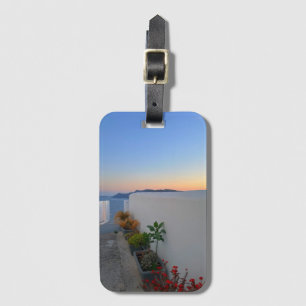 Santorini Greece Street Plants Sunset Bagagebricka