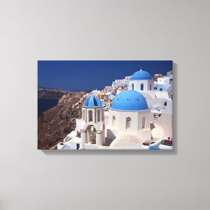 Santorini Greece Stretched Kanvastryck