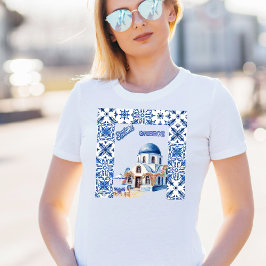 Santorini Greece Summer Helgdag T Shirt