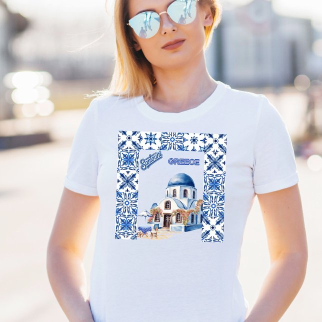 Santorini Greece Summer Helgdag T Shirt (Skapare uppladdad)
