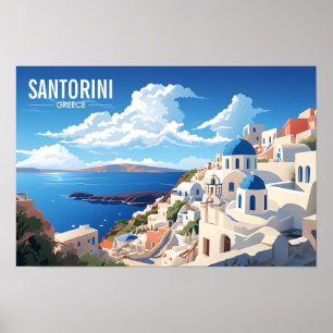Santorini Greece Travel   Grekiska ön   Poster