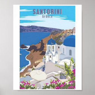 Santorini Greece Vintage Greece Resor affischer