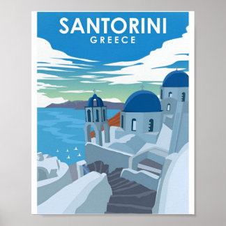 Santorini Greece Vintage Greece Resor affischer