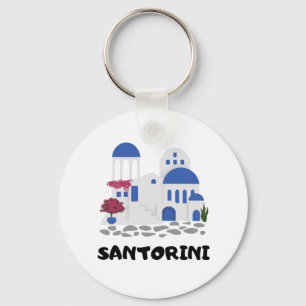 Santorini Greece Vintage Nyckelring