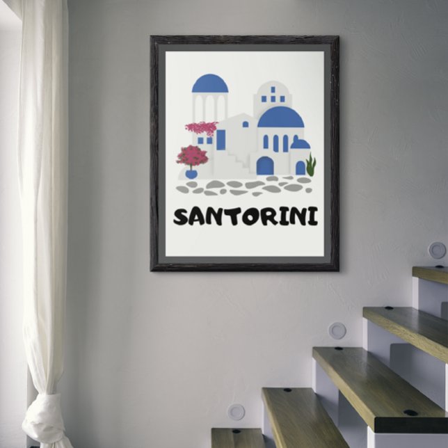 Santorini Greece Vintage Poster (Santorini Greece Vintage Travel Poster)