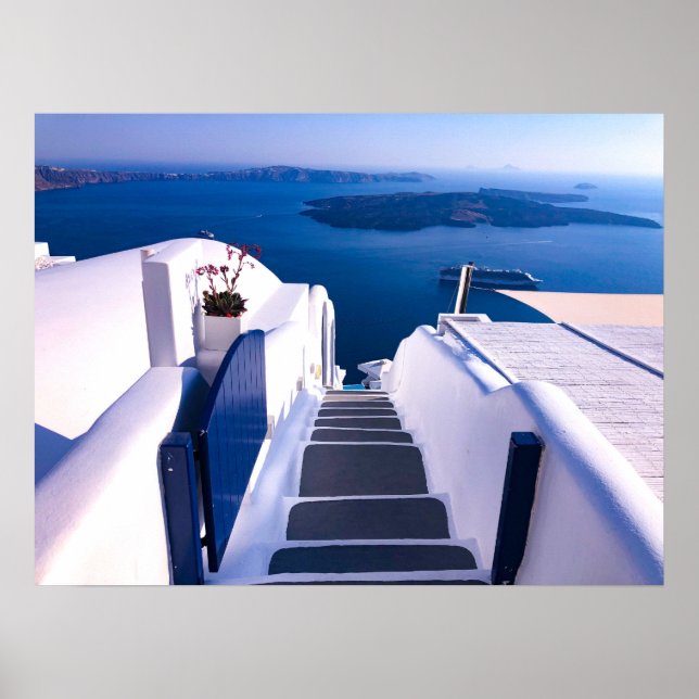 Santorini Greece Wall Art Poster (Framsidan)
