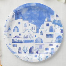 Santorini Greece Watercolor
