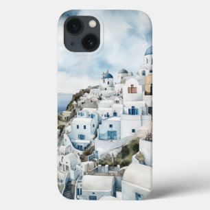 Santorini Greece Watercolor