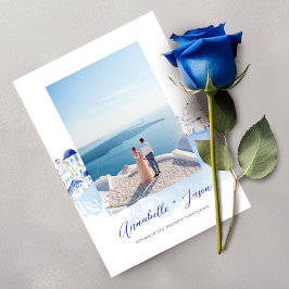 Santorini Greece Watercolor par Photo Bröllop Spara Datumet