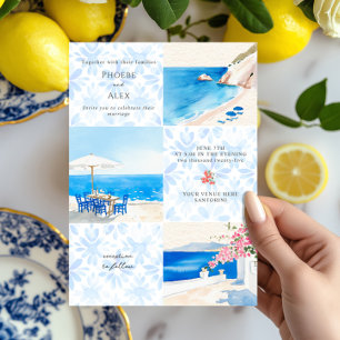 Santorini Grekiska Beach Wedding Inbjudningar