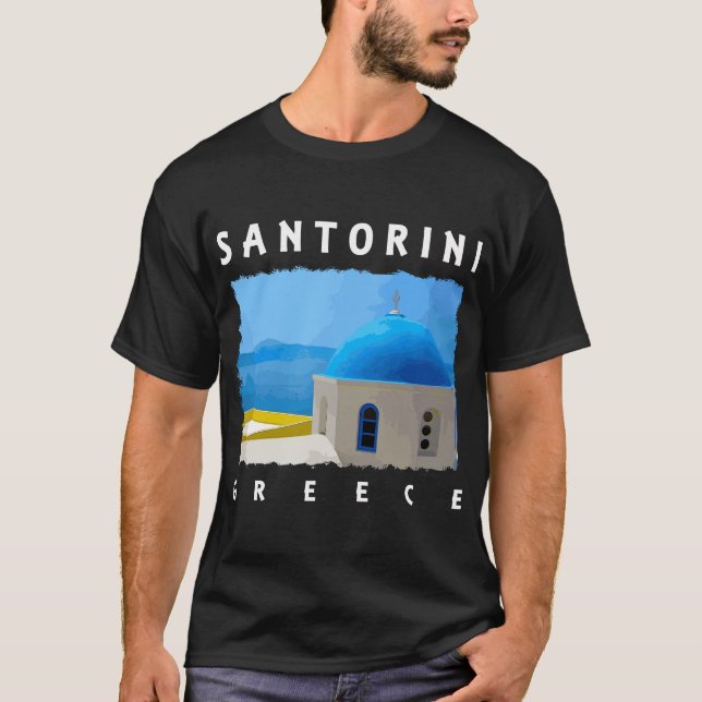Santorini Grekiska Medelhavsön T Shirt (Framsida)
