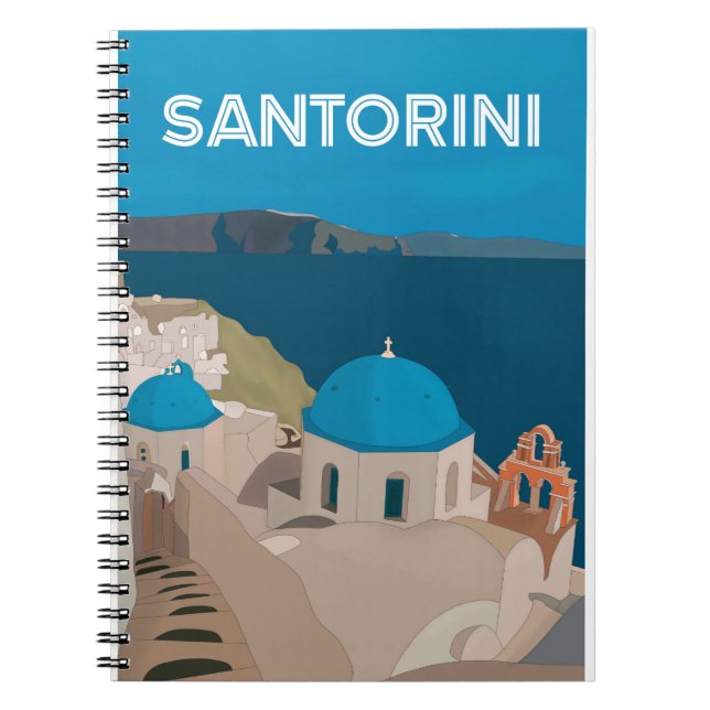 Santorini Grekiska öarna Anteckningsbok (Framsidan)