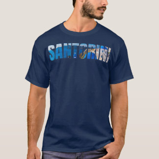 Santorini Grekiska ön Egeiska havet Grekland T Shirt