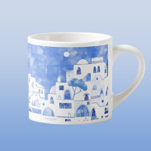 Santorini Grekiska ön Painting Espressomugg
