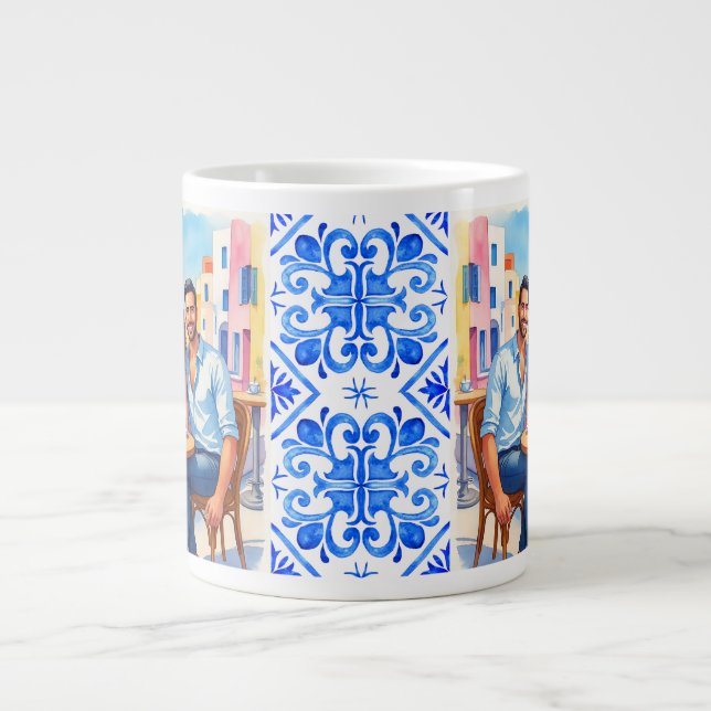 Santorini,Grekiska,Romantic Getaway Jumbo Mugg (Framsidan)