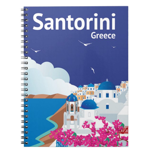 Santorini Grekland Anteckningsbok (Framsidan)