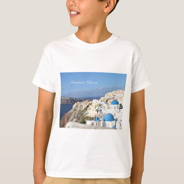 Santorini, Grekland, byn Oia, barnskjorta T Shirt (Framsida)