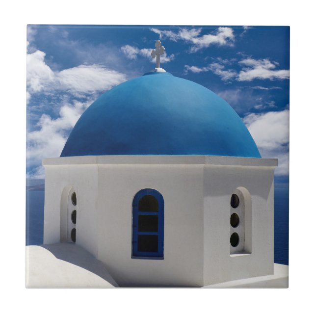 Santorini, Grekland Ceramic Tile Kakelplatta (Framsidan)