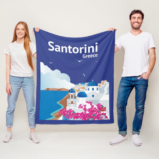 Santorini Grekland Fleecefilt (På plats)