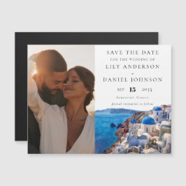 Santorini Grekland Foto Bröllop Spara Datum Magnetisk Inbjudningskort
