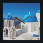 Santorini, Grekland Fyrkantig Klocka<br><div class="desc">byn Oia i Santorini,  Grekland</div>