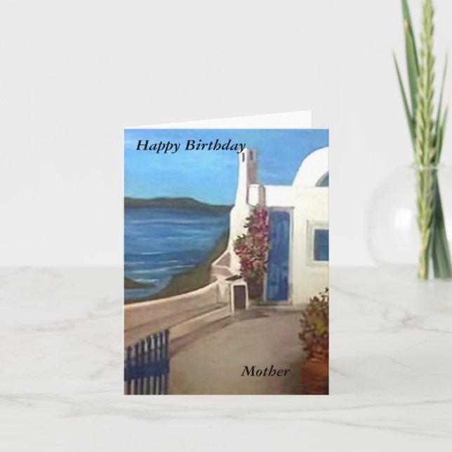 Santorini, Grekland - Grattis på födelsedagen-kort Kort (Framsida)