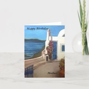 Santorini, Grekland - Grattis på födelsedagen-kort Kort