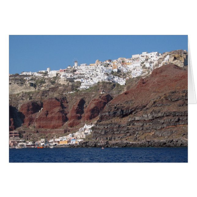 Santorini Grekland Hälsningskort (Framsidan Horizontal)