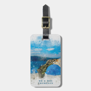 Santorini Grekland helgdag som gifta sig Bagagebricka