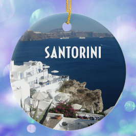 Santorini Grekland Julgransprydnad Keramik