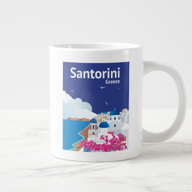 Santorini Grekland Jumbo Mugg (Höger)