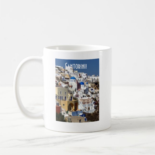Santorini Grekland Kaffemugg (Vänster)