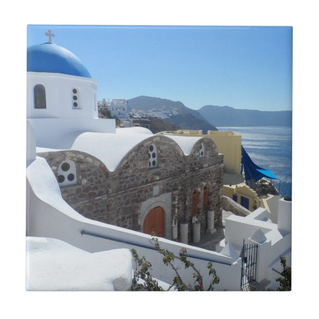 Santorini Grekland Kakelplatta (Framsidan)