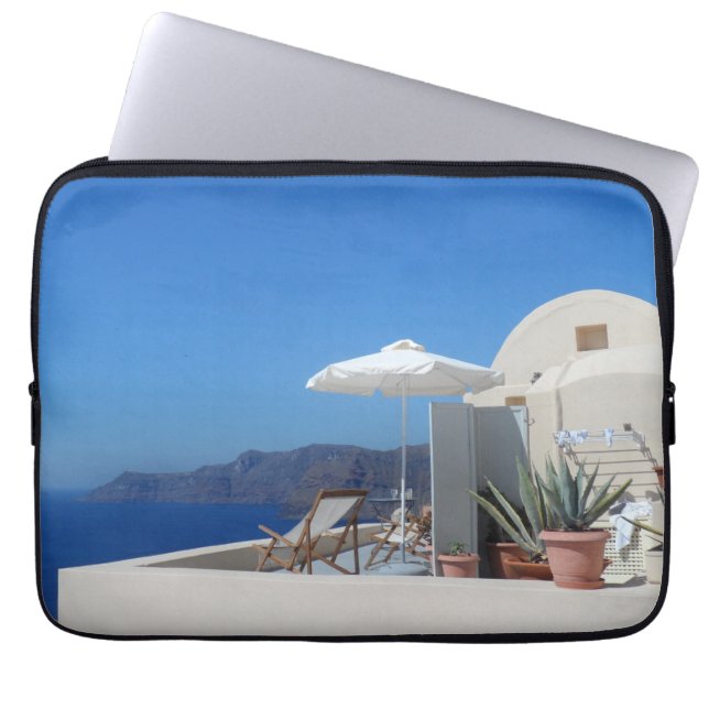 Santorini Grekland Laptop Sleeve (Framsidan)