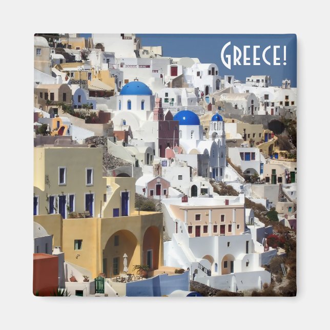 Santorini, Grekland Magnet (Framsidan)