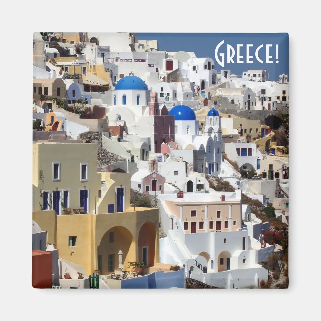 Santorini, Grekland Magnet (Framsidan)