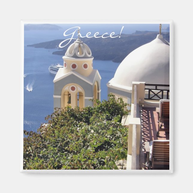 Santorini, Grekland Magnet (Framsidan)