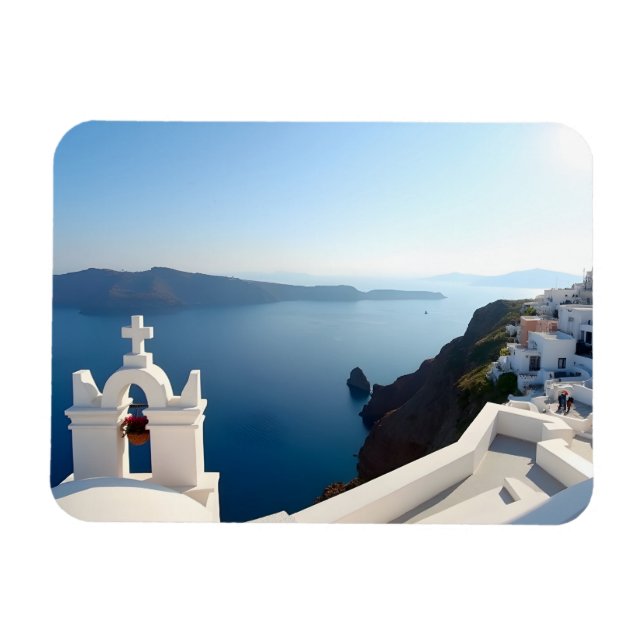 Santorini Grekland Magnet (Horisontell)
