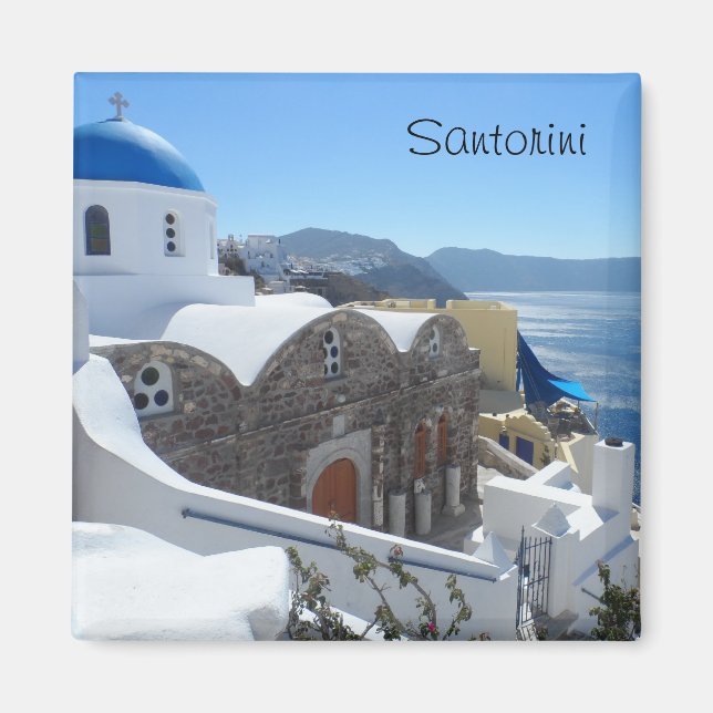 Santorini, Grekland Magnet (Framsidan)