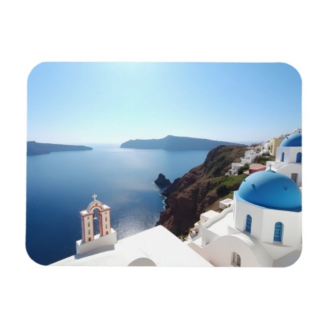 Santorini Grekland Magnet (Horisontell)