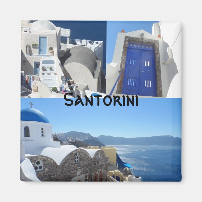 Santorini, Grekland Magnet (Framsidan)