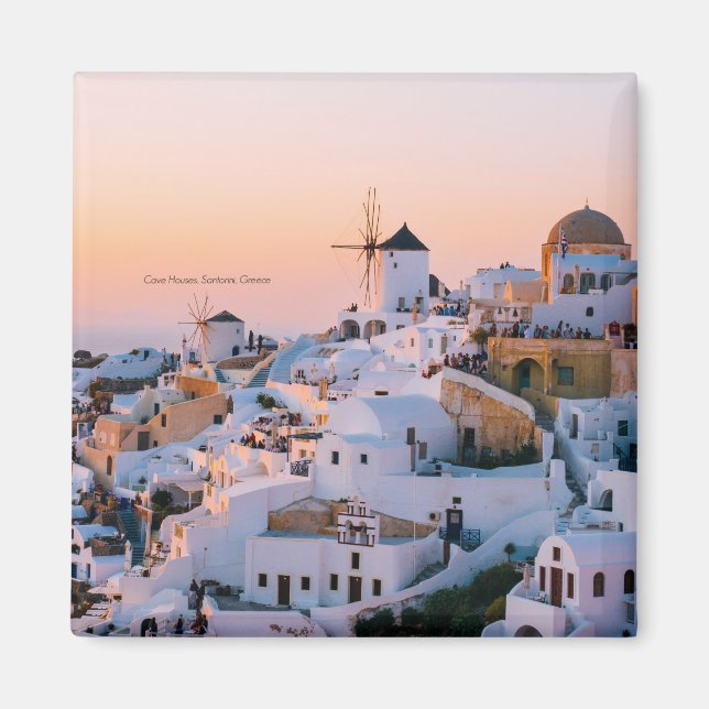 Santorini, Grekland Magnet (Framsidan)