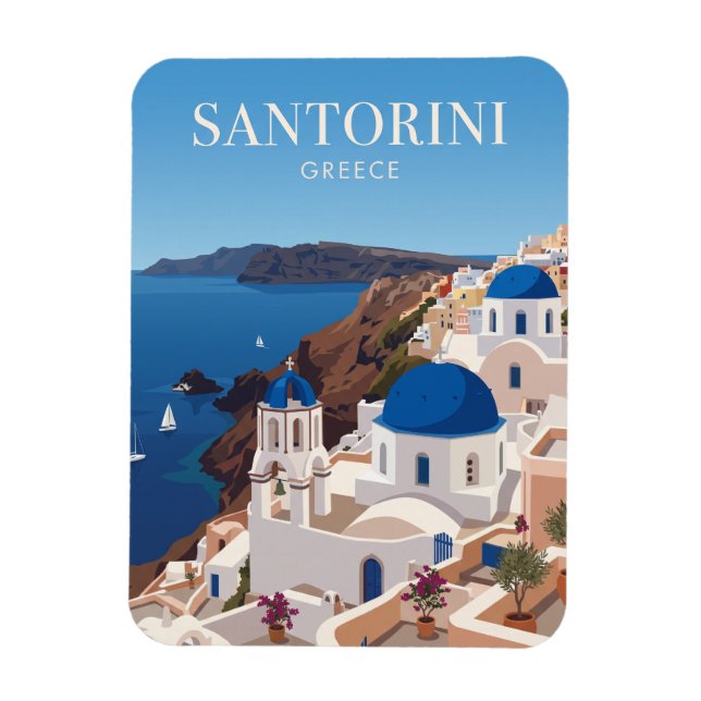 Santorini Grekland Magnet (Vertikal)