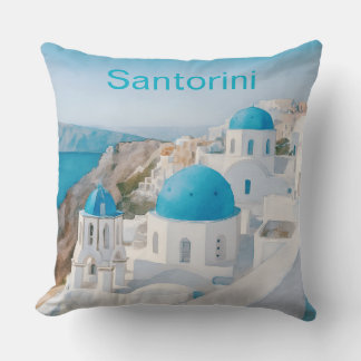 Santorini, Grekland, med blå kupoler Kudde