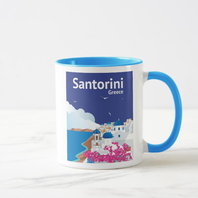 Santorini Grekland Mugg (Höger)