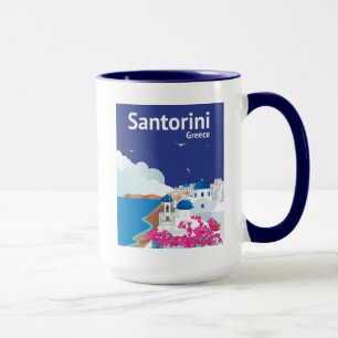 Santorini Grekland Mugg